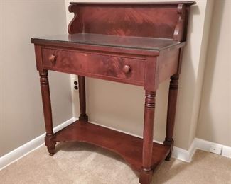 $95 - small side table with single drawer: 37" high x 31" wide x 17" deep