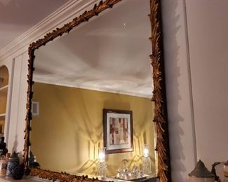 Large rectangular mirror over fireplace...50" x 39"