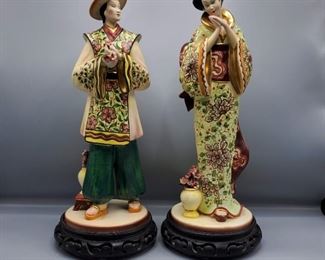 Porcelain figurines...17" tall