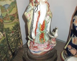 Chinese Antique  Porcelain Figure Of God Of Longevity 