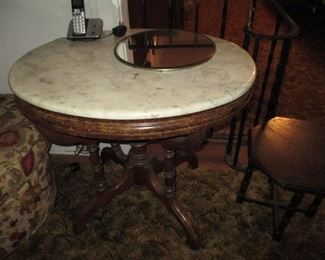Marble Top Antique Victorian Table 
