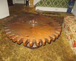 Vintage Cogwheel Gear Table ~ Top Spins 