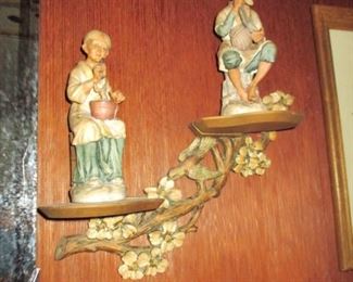 Napcoware Statuary With Ornate Asian Shelf