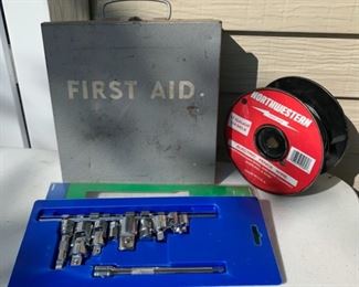 REDUCED!  $9.00 NOW, WAS $12.00..............First Aid Tin Box, Tools and more (B052)