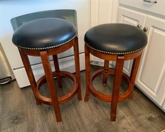 REDUCED!  $18.75 NOW, WAS $25.00.............Pair of Stools 27" and 24" tall (B361)