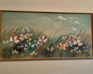 CLEARANCE  !  $20.00 NOW, WAS $60.00...........Large Floral Painting 61" x 31" (B491)