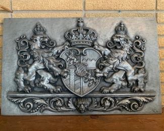 $300.00..................Large Very Heavy Pewter? Plaque, Signed  (B679)
