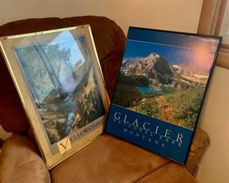 CLEARANCE  !  $3.00 NOW, WAS $10.00.................Yellowstone and Glacier Framed Posters (B658)