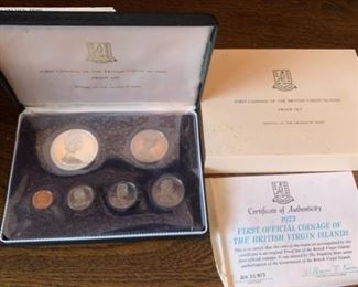HALF OFF  !  $25.00 NOW, WAS $50.00.................1973 First Coinage of The British Virgin Islands 6 Coin Set (B542)