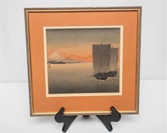 Koho “Boats and Mt. Fuji” Japanese Woodblock Circa 1910s