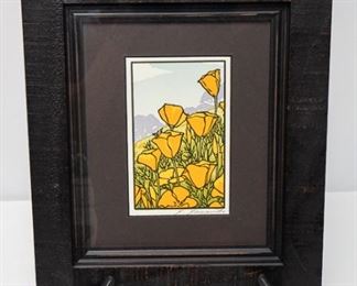 Yoshiko Yamamoto California Poppies Woodblock