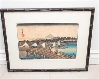 Utagawa Hiroshige “Shower over Nihonbashi Bridge” Japanese Woodblock Circa 1840
