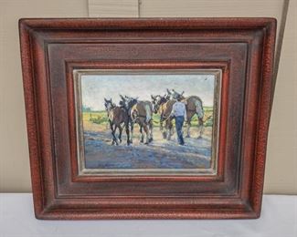 Karen Bonnie “Good Day’s Work Ahead” Oil on Board