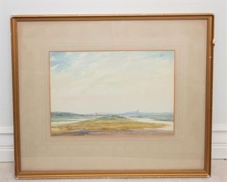 Francis Edwin Hodge (1883-1949) Watercolor of English Landscape