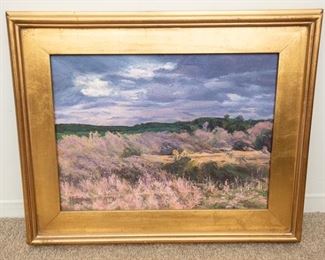 Henry Richards (1923 - ) “Pt. Reyes View” Oil on Board in Gold Gilt Frame