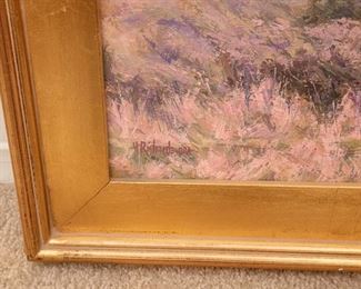 Henry Richards (1923 - ) “Pt. Reyes View” Oil on Board in Gold Gilt Frame