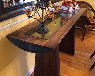 Log Solid Wood Console Table