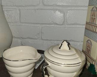Sugar and Creamer with platinum trim