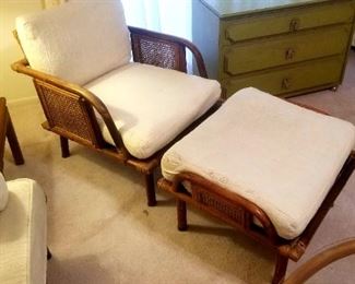 Ficks Reed club chair and footstool