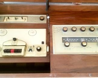 Vintage midcentury Magnavox high fidelity stereo cabinet with reel to reel, record player, and radio, which sounds great!