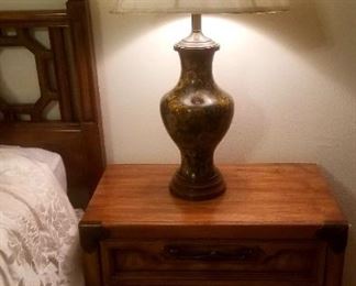 One of a pair of large cloisonne lamps