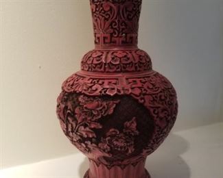 $300.00, 9" Cinnabar Vase