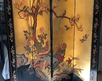 Vintage Asian 4 Panel Screen (side one)