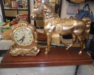 Brass working horse clock Reduced to $95