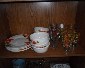 Fall dishes and glasses
