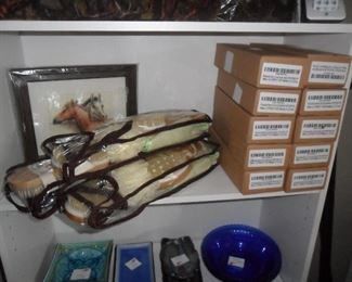 New bath sets $7 ea and new boxes of socks $5 a box