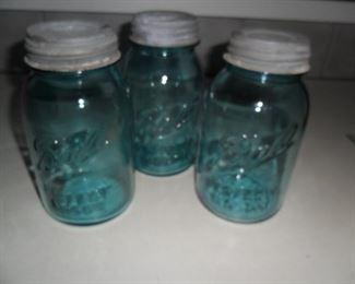Blue canning jars