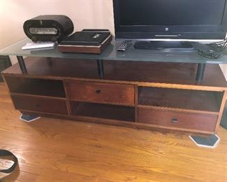 Stanley TV stand with glass top....