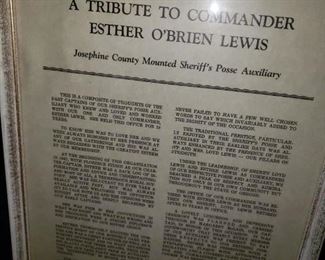Tribute to Commander Esther O'Brien Lewis 