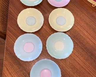 10 sets of teacups and 7 saucers - 1 teacup has a hairline crack- 

We are taking the best offer on the set - Offers accepted until 12pm on Friday 12/4