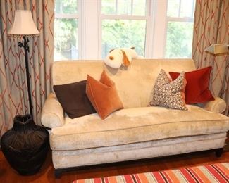 Sofa, Kravet Furniture, Accent Pillows, Floor Lamps, Urn, 