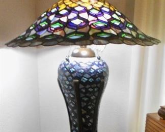 "Peacock Colors" Tiffany-Style Lamp