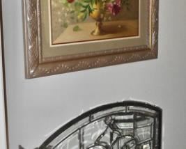 Lovely Glass Fireplace Screen, Floral Print