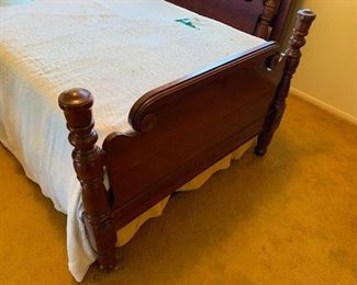 Pair of matching twin size beds with matching dresser and nightstand