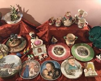 Vintage collector plates, pottery, mugs, etc.