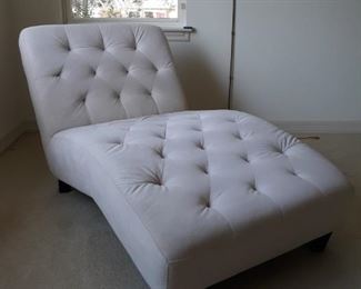 Elegant white micro fiber chaise lounge