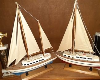 Model Sail Boats and Bass Taournament Trophies