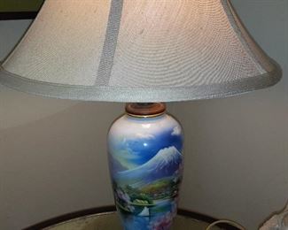 Vintage Hand Painted Asian Lamp
