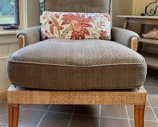 Item 12:  (2) Woven wicker arm chairs $625 each                                                                                           
Arm Chairs - 32"l x 28.75"w x 37.5"h                                                 