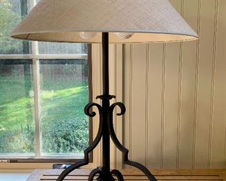Item 15:  (2) Wrought iron lamps - 28":  $150/Pair
