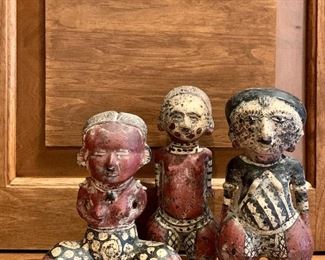 Item 47:  (3) Mexican clay figures:  $115 Set of 3                                                              Tallest - 6"