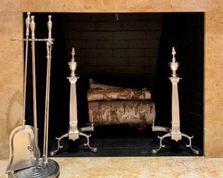 Item 61:  Fireplace tools:  $135                                                                                                       Item 62:  Andirons - 18" x 22":  $135 