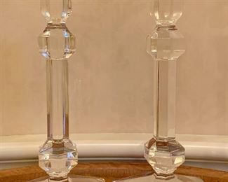 Item 76:  Val St. Lambert candlesticks - 9.5":  $25