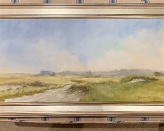 Item 97:  "Wauwinet" oil on canvas by Kathleen Kelliher - 12" x 24":  $525