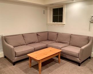 Item 114:  Sectional sofa:  $475                                                                Long section - 101"l x 29"w x 33"h                                                            Short section - 59"l x 29"w x 33"h