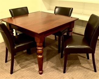 Item 119:  Table and (4) chairs:  $250                                                      Table - 40"l x 40"w x 29"h                                                                                Chairs - 18.5"l x 15.5"w x 33.5"h